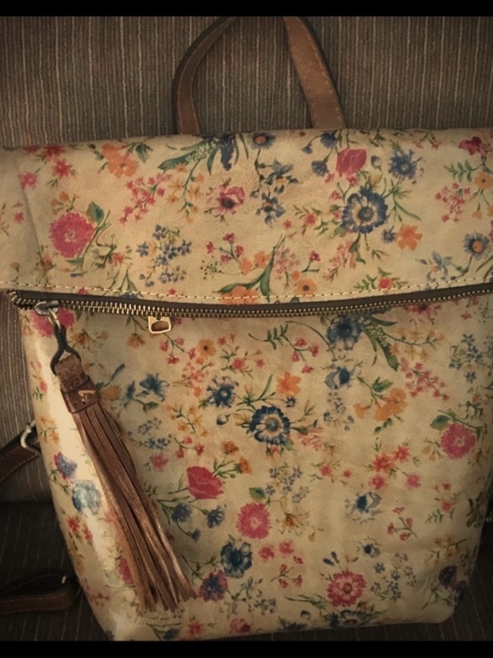 Patricia Nash Luzille convertible backpack handbag leather Prairie Rose Pattern - Picture 9 of 9
